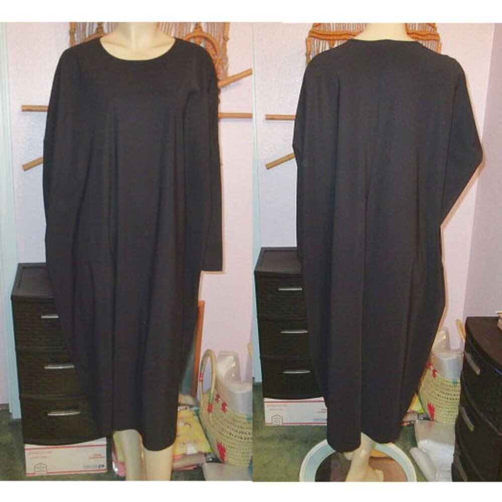 Bryn Walker Italian Ponti Midi Shift Dress Size L Minimalist Lagenlook Neutral